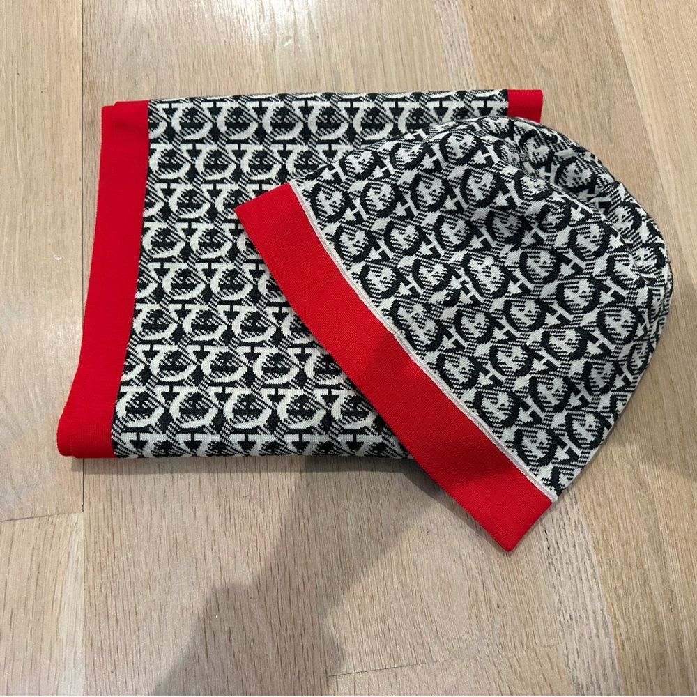 Ferragamo hat and scarf